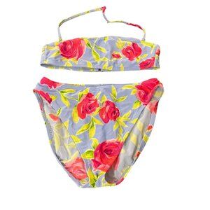 La Blanca Women's 2-Piece Rose Floral Swimsuit Set Size 10 Blue pinkgreen m